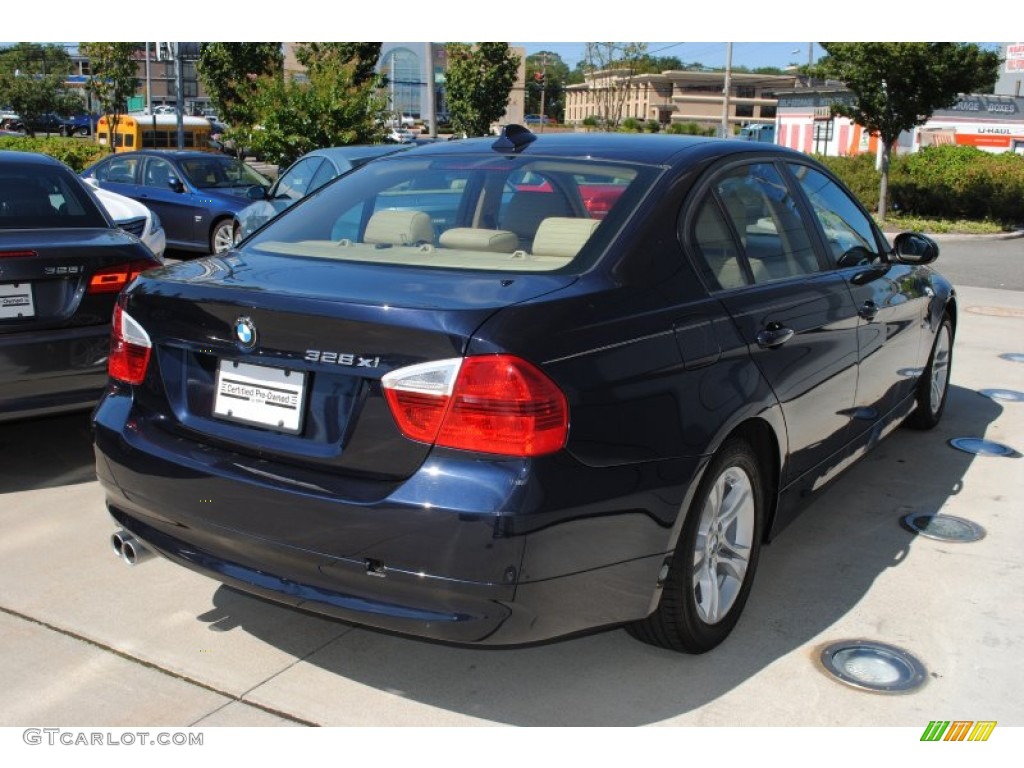 2008 3 Series 328xi Sedan - Monaco Blue Metallic / Beige photo #6