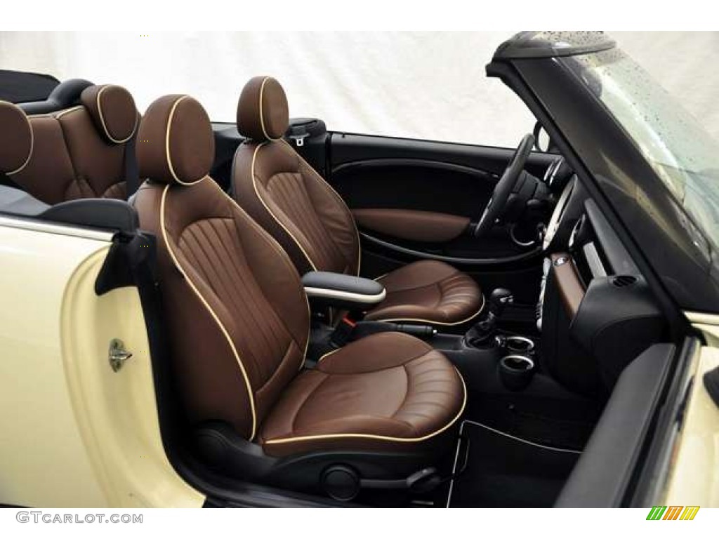 2009 Cooper Convertible - Pepper White / Lounge Hot Chocolate Leather photo #14