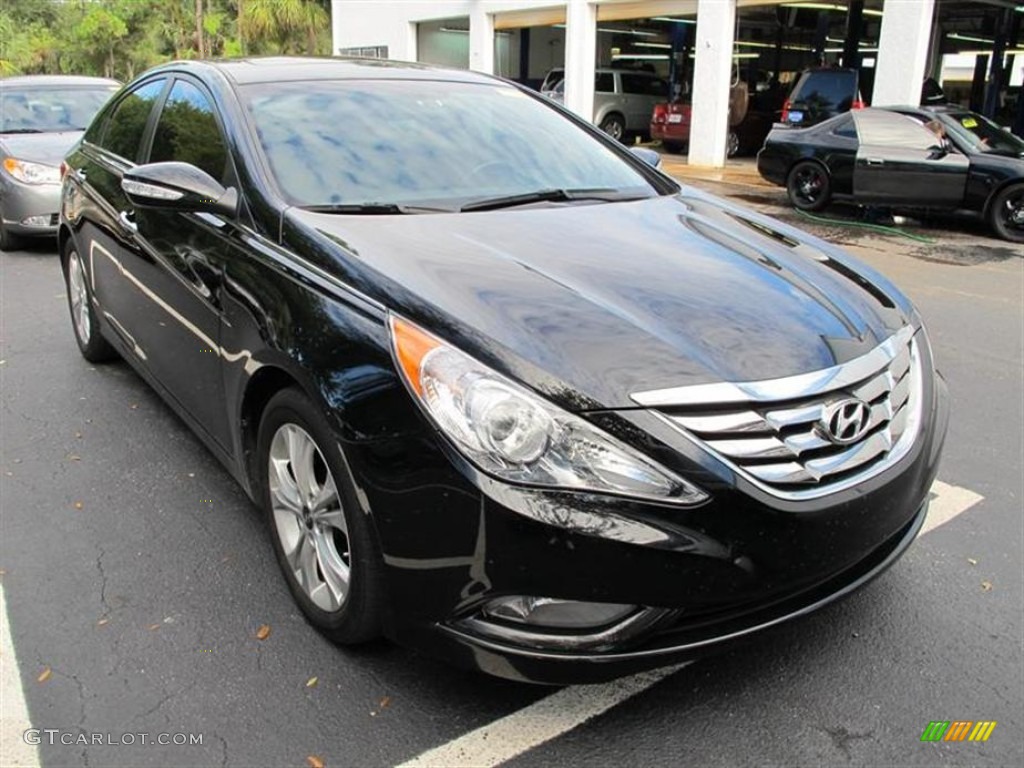 2011 Sonata Limited - Midnight Black / Gray photo #1
