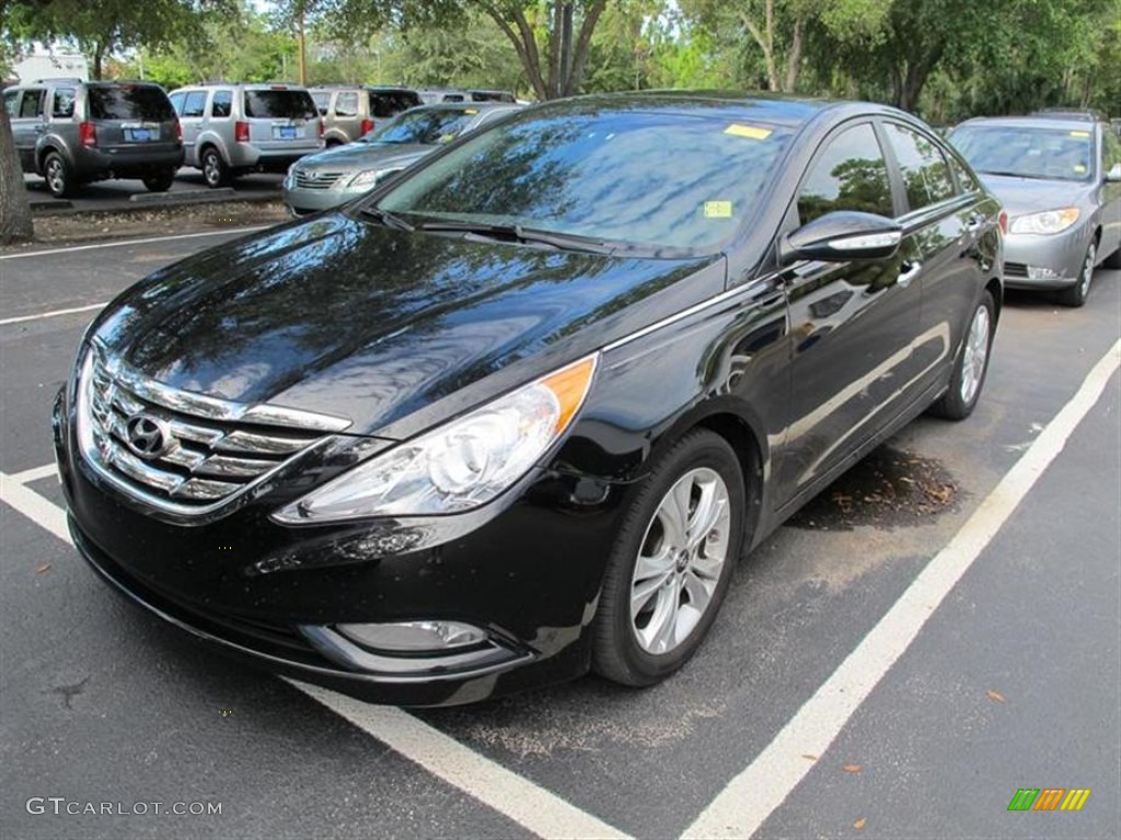 2011 Sonata Limited - Midnight Black / Gray photo #4