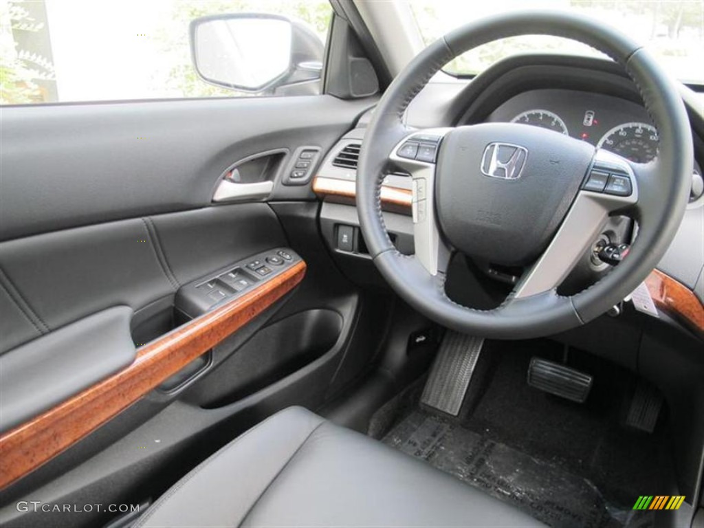 Black Interior 2012 Honda Accord Ex L V6 Sedan Photo