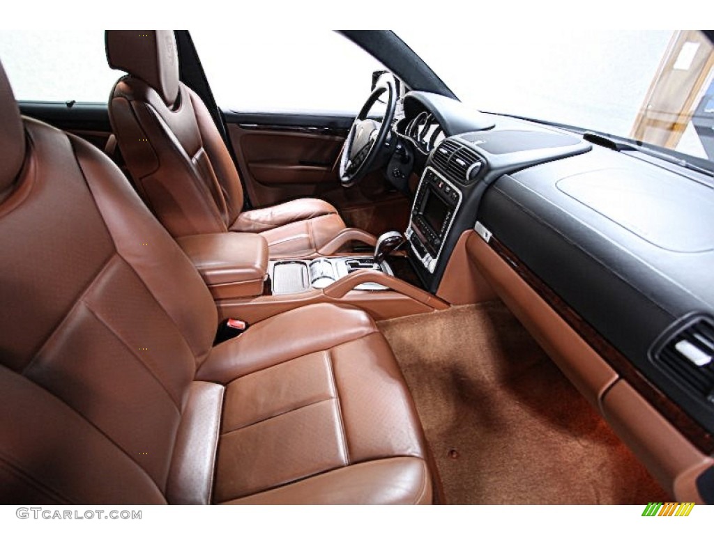Chestnut/Black Natural Leather Interior 2008 Porsche Cayenne Turbo Photo #53883174