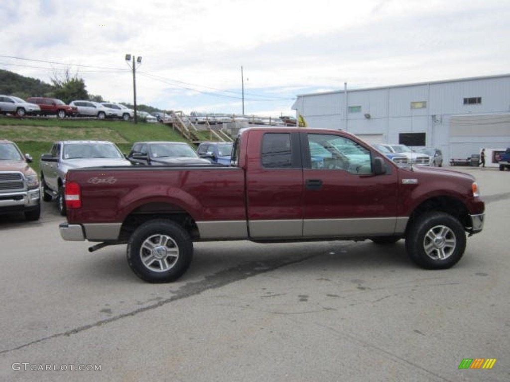 2006 F150 XLT SuperCab 4x4 - Dark Toreador Red Metallic / Tan photo #6