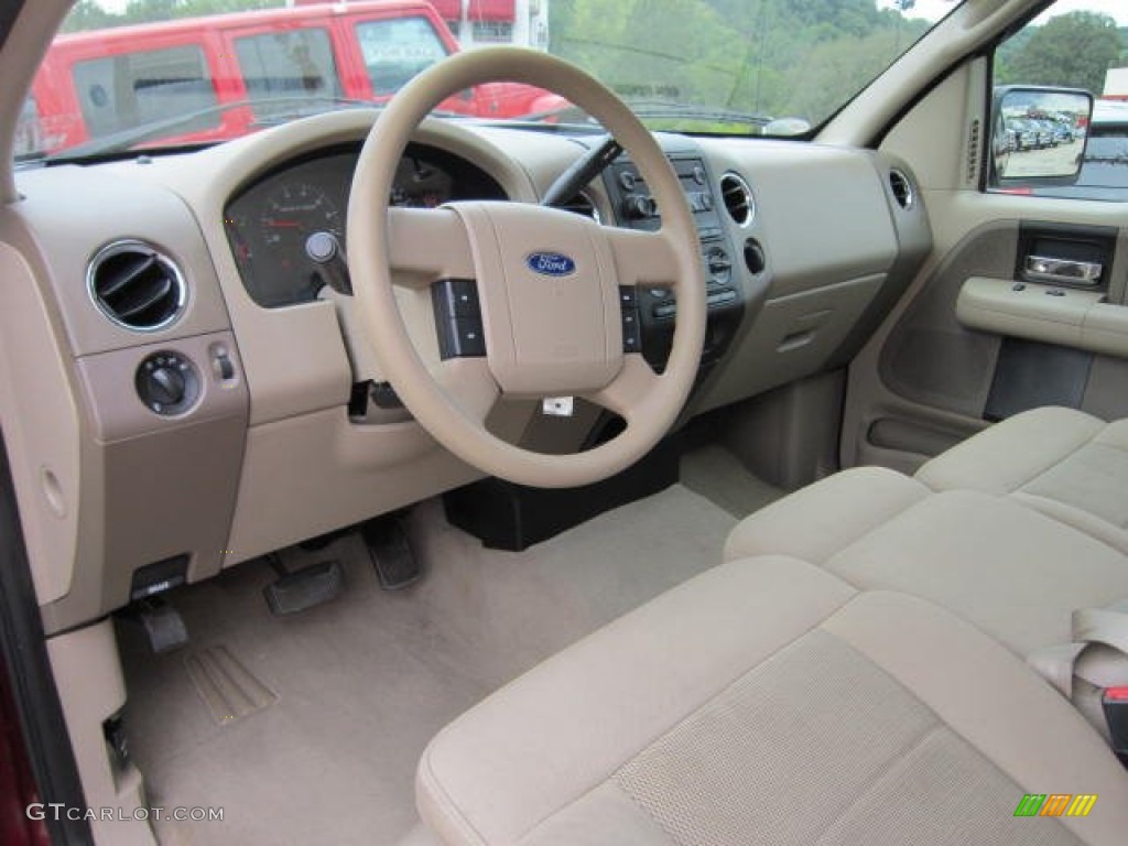 2006 F150 XLT SuperCab 4x4 - Dark Toreador Red Metallic / Tan photo #11