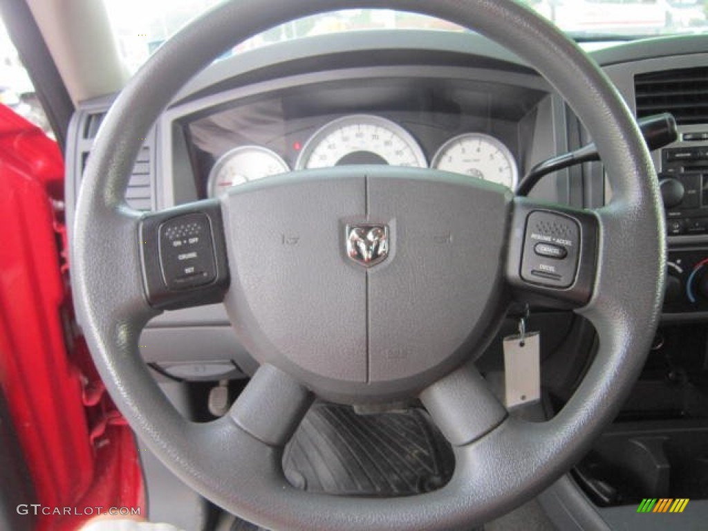 2007 Dodge Dakota SLT Quad Cab 4x4 Medium Slate Gray Steering Wheel Photo #53884682
