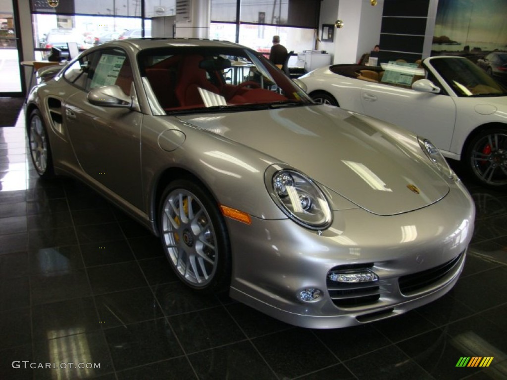 Platinum Silver Metallic 2011 Porsche 911 Turbo S Coupe Exterior Photo #53887562