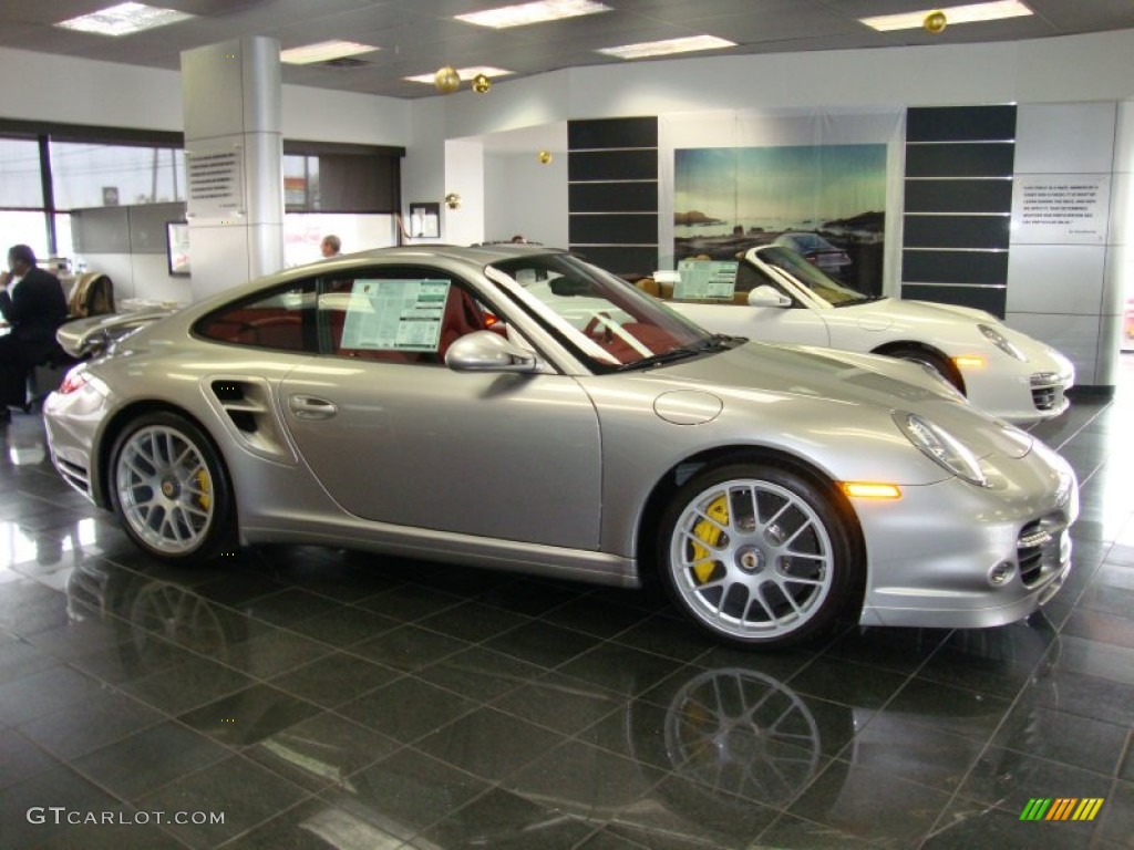 Platinum Silver Metallic 2011 Porsche 911 Turbo S Coupe Exterior Photo #53887577