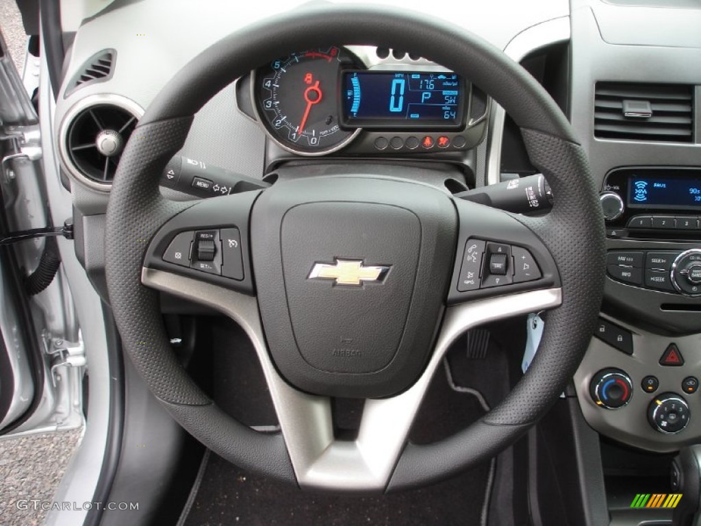 2012 Chevrolet Sonic LT Hatch Jet Black/Dark Titanium Steering Wheel Photo #53892071