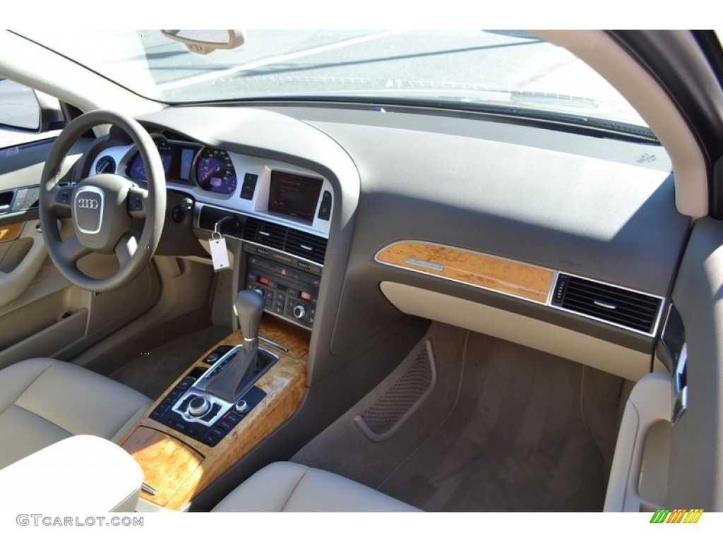 2009 Audi A6 3.0T quattro Sedan Cardamom Beige Dashboard Photo #53892197