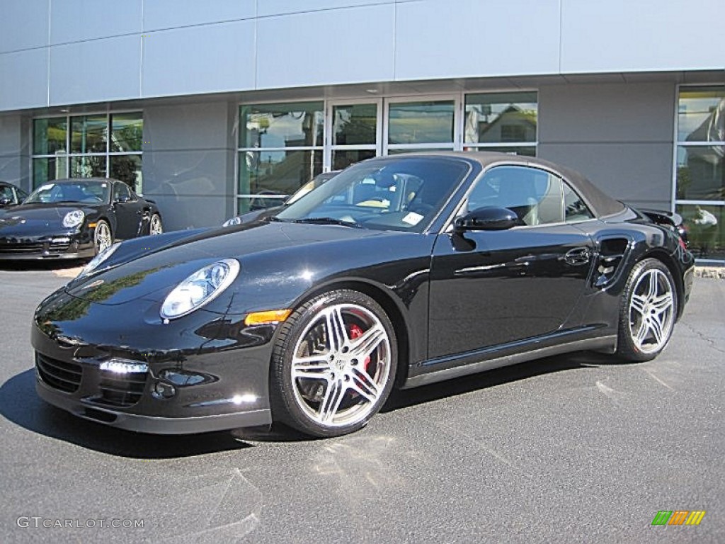 Black 2009 Porsche 911 Turbo Cabriolet Exterior Photo #53893697