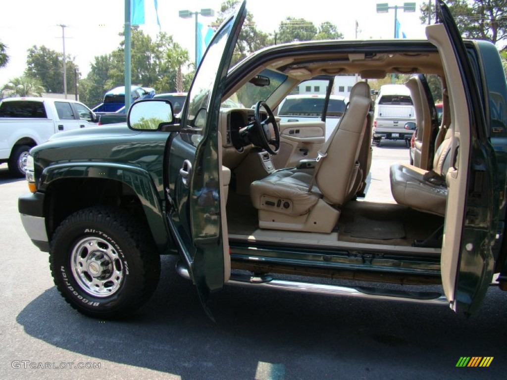 2001 Silverado 2500HD LT Extended Cab 4x4 - Forest Green Metallic / Tan photo #38