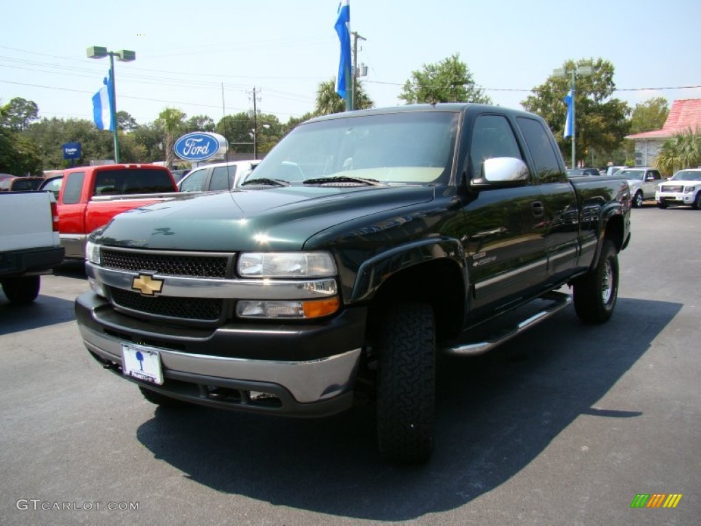 2001 Silverado 2500HD LT Extended Cab 4x4 - Forest Green Metallic / Tan photo #56