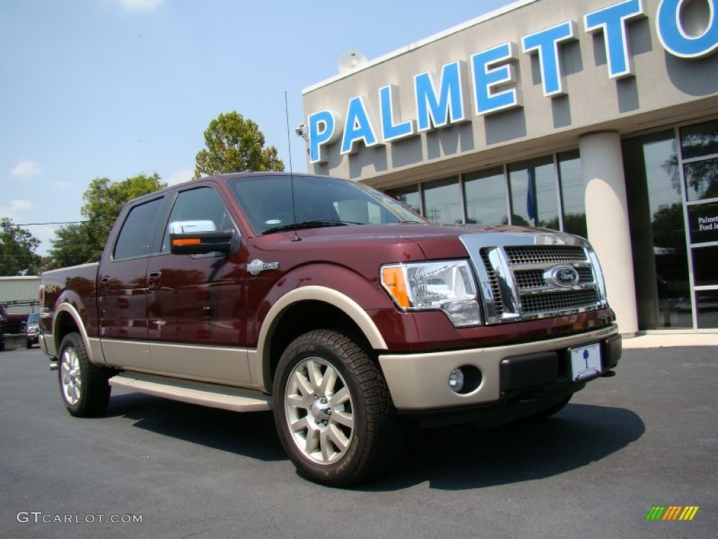 2010 F150 King Ranch SuperCrew 4x4 - Royal Red Metallic / Chapparal Leather photo #17