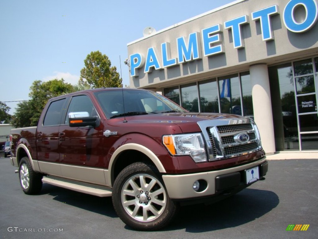 2010 F150 King Ranch SuperCrew 4x4 - Royal Red Metallic / Chapparal Leather photo #49