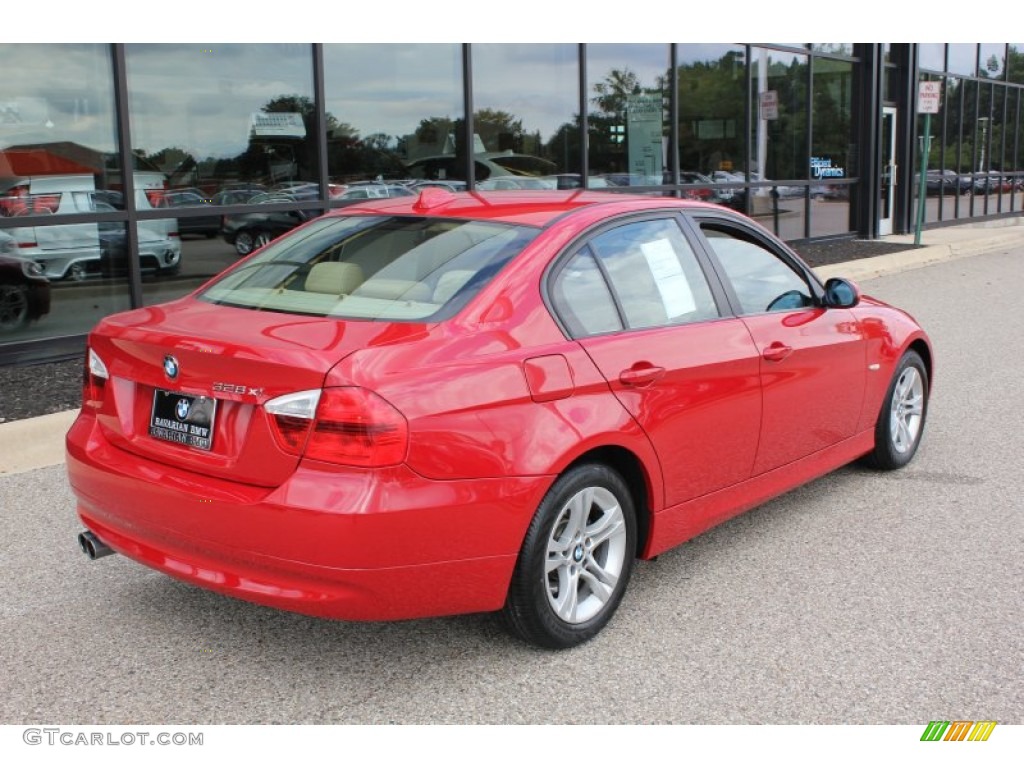 2008 3 Series 328xi Sedan - Crimson Red / Beige photo #5
