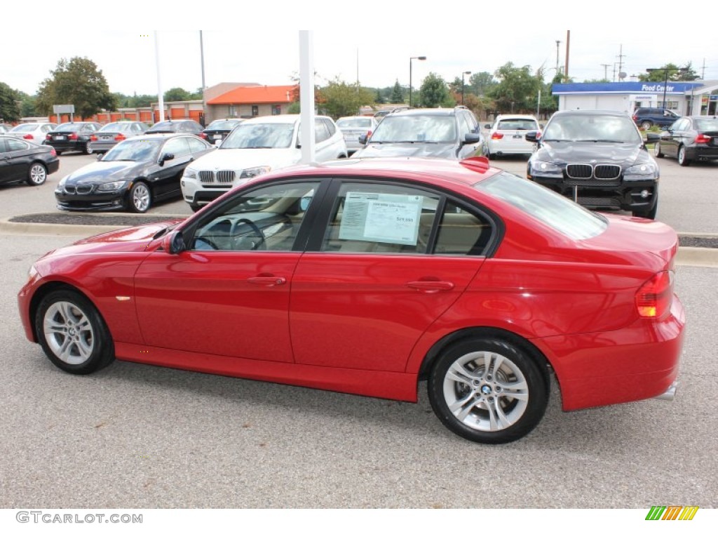 2008 3 Series 328xi Sedan - Crimson Red / Beige photo #8