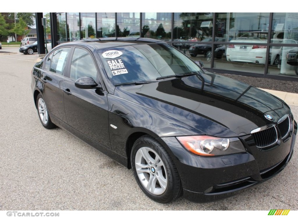 2008 3 Series 328xi Sedan - Jet Black / Black photo #3