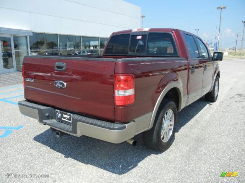 2006 F150 Lariat SuperCrew - Dark Toreador Red Metallic / Tan photo #22