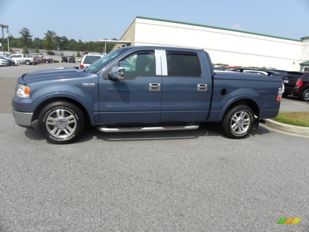 2006 F150 Lariat SuperCrew - Medium Wedgewood Blue Metallic / Black photo #20