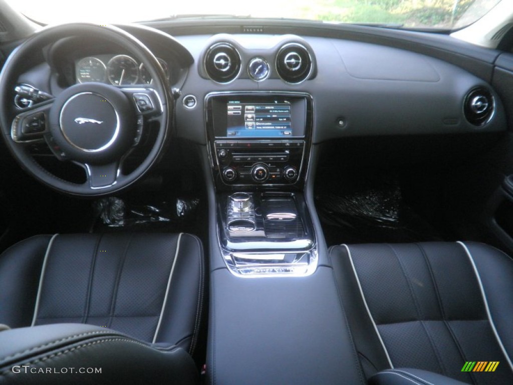 2011 Jaguar XJ XJL Supercharged Jet Black/Ivory Dashboard Photo #53898254