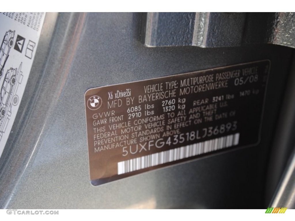 2008 BMW X6 xDrive35i Info Tag Photo #53906338