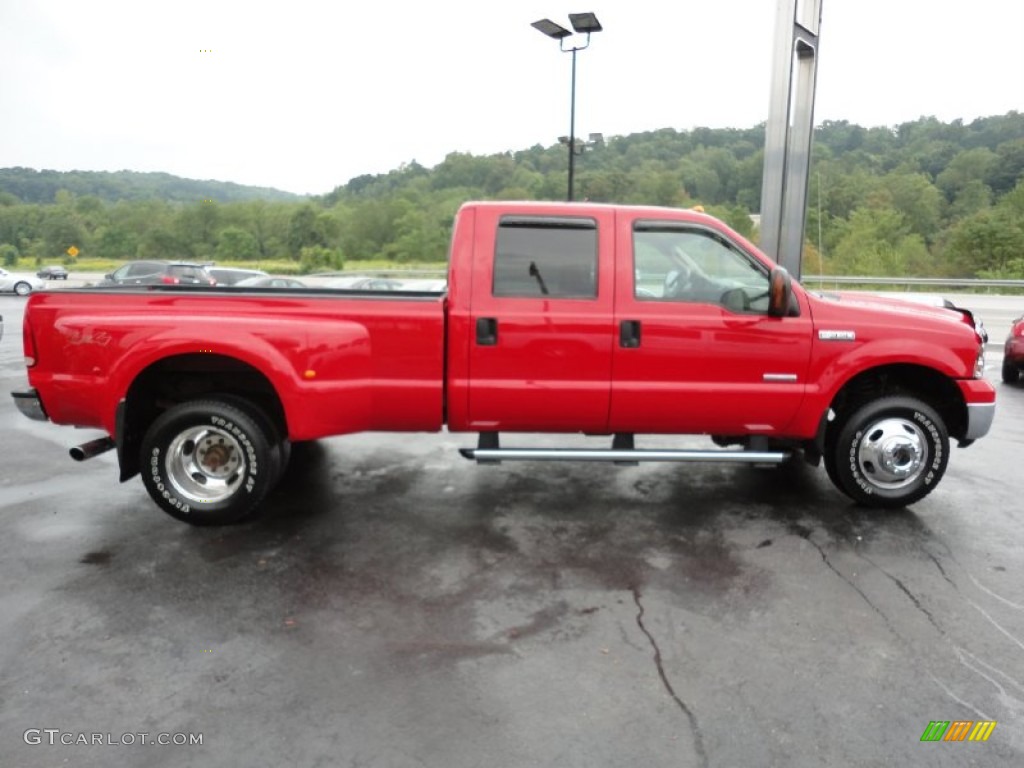 2005 F350 Super Duty Lariat Crew Cab 4x4 Dually - Red / Tan photo #6