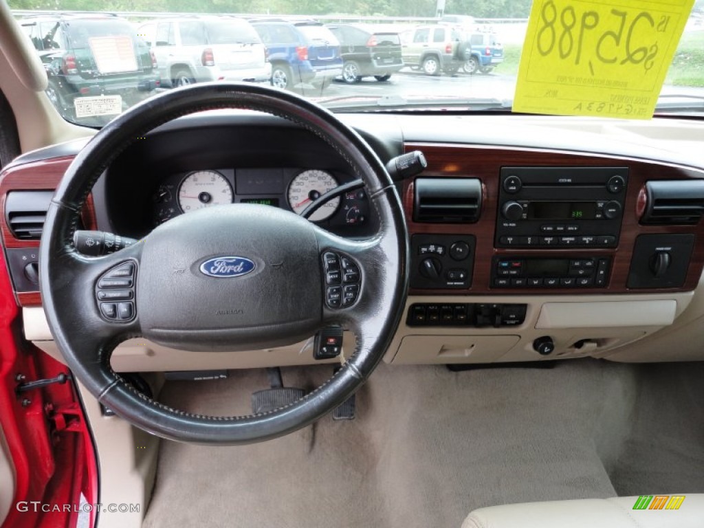 2005 F350 Super Duty Lariat Crew Cab 4x4 Dually - Red / Tan photo #12