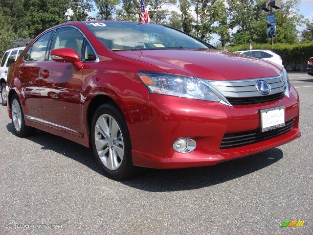 2010 HS 250h Hybrid Premium - Matador Red Mica / Parchment photo #1