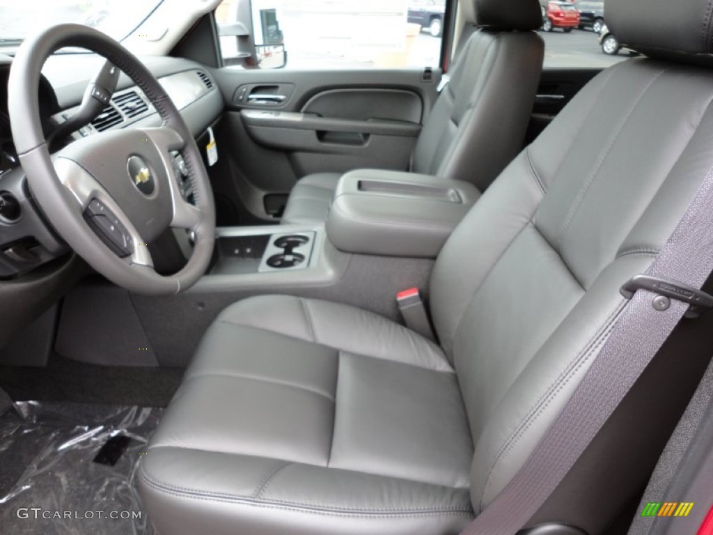 Ebony Interior 2012 Chevrolet Silverado 3500HD LTZ Crew Cab 4x4 Dually Photo #53908933