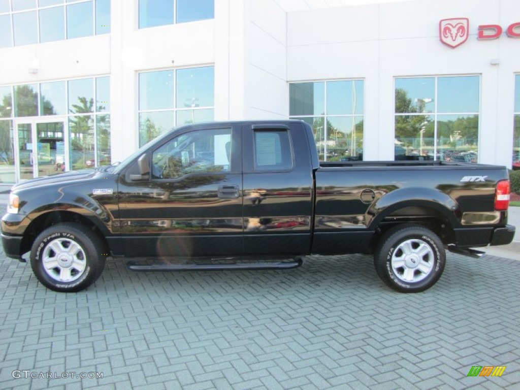 2005 F150 STX SuperCab - Black / Medium Flint Grey photo #2