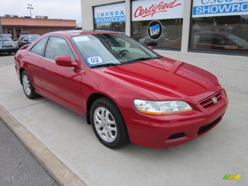 2002 Accord EX V6 Coupe - San Marino Red / Ivory photo #1