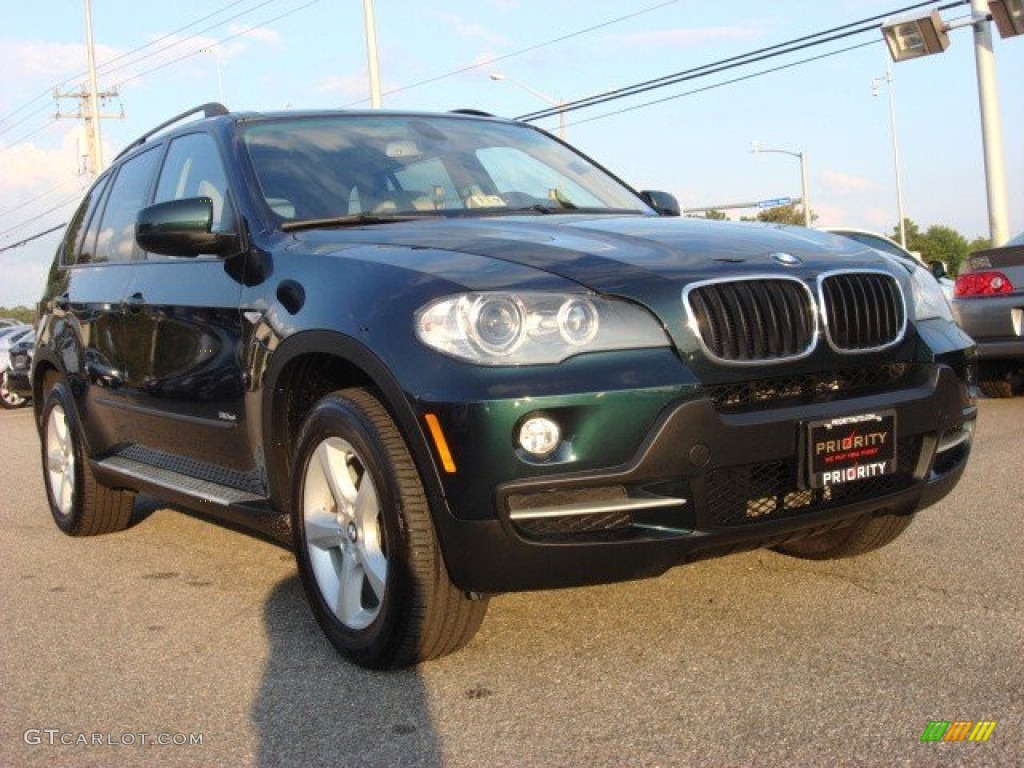 2007 X5 3.0si - Deep Green Metallic / Sand Beige photo #6