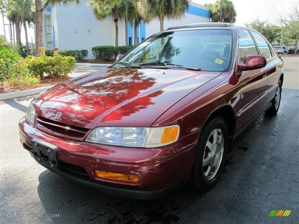 1995 Accord EX Sedan - Bordeaux Red Pearl / Gray photo #7