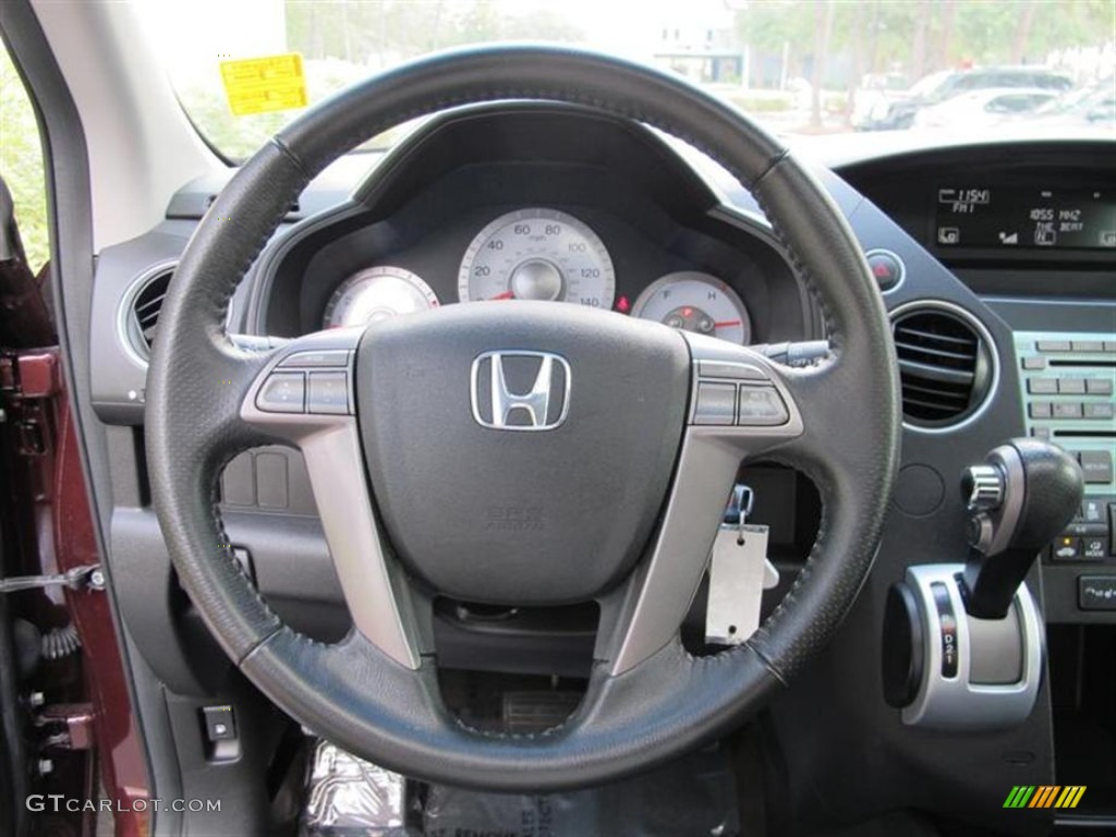 2009 Honda Pilot EX-L Black Steering Wheel Photo #53913325