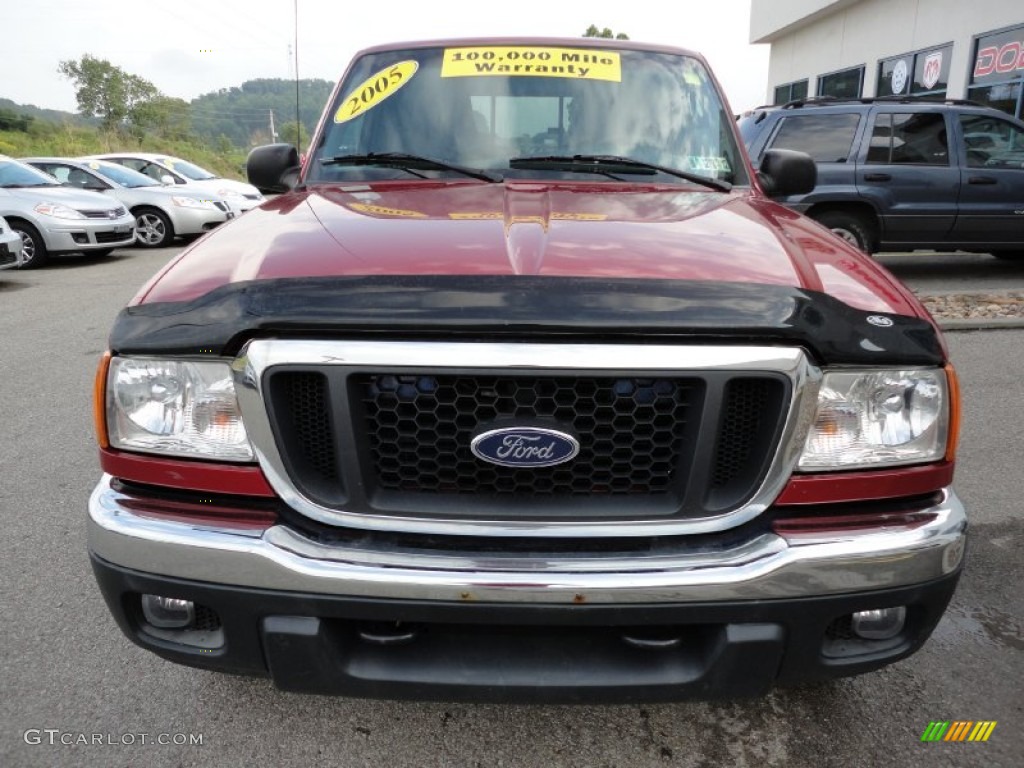 2005 Ranger XLT SuperCab 4x4 - Toreador Red Metallic / Medium Dark Flint photo #3