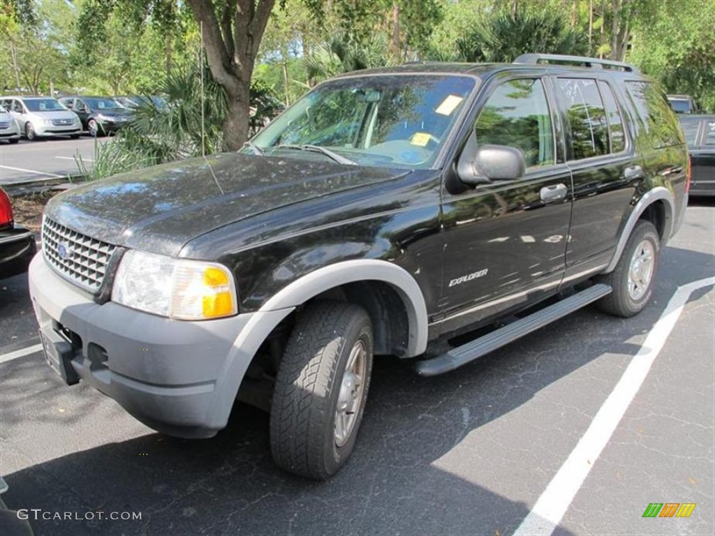 2002 Explorer XLS - Black Clearcoat / Midnight Grey photo #4