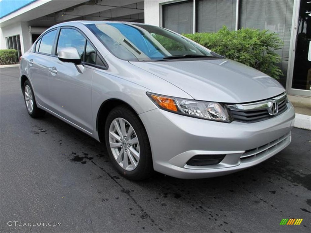 2012 Civic EX-L Sedan - Alabaster Silver Metallic / Stone photo #1