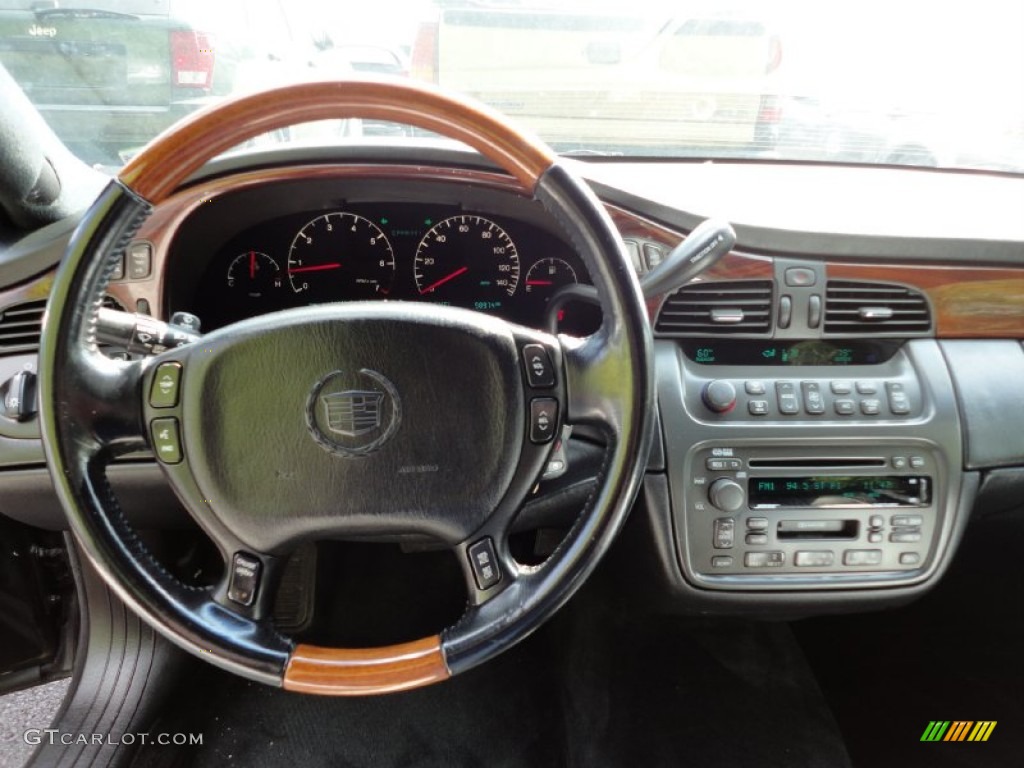 2002 Cadillac DeVille DHS Black Steering Wheel Photo #53918599