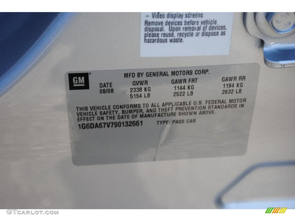 2009 Cadillac STS 4 V6 AWD Info Tag Photo #53918728