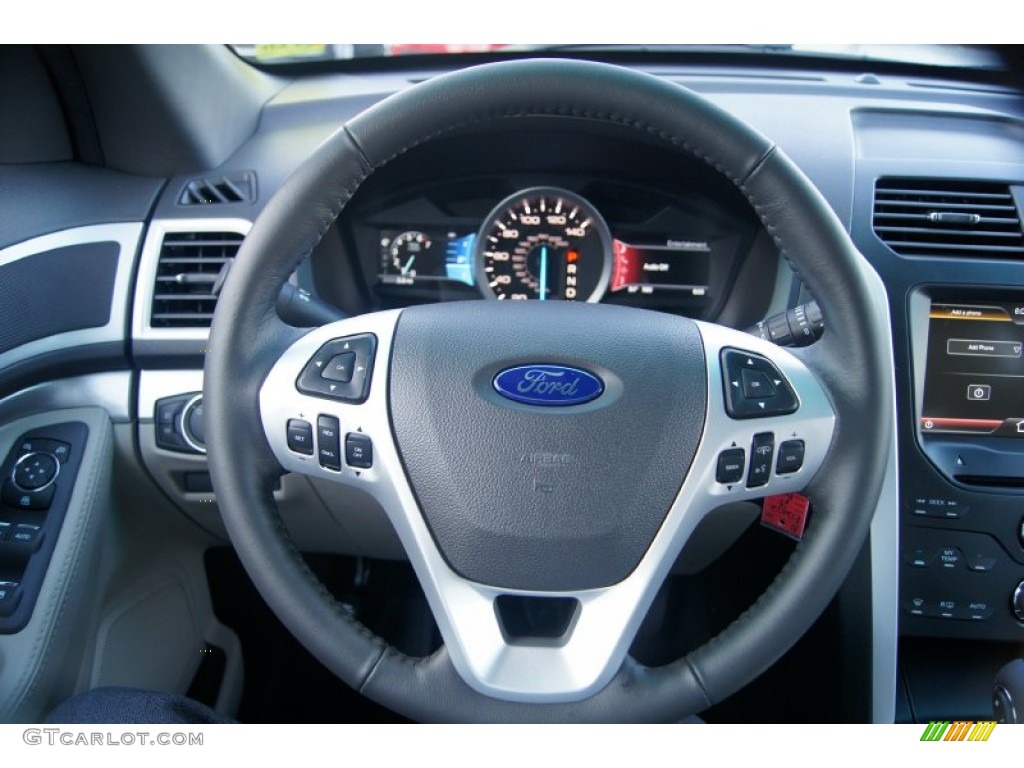 2012 Ford Explorer XLT Medium Light Stone Steering Wheel Photo #53920828