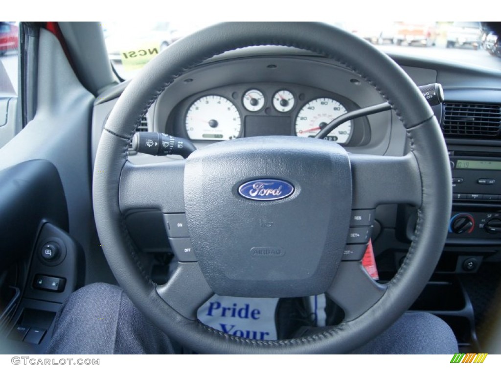 2011 Ford Ranger Sport SuperCab Medium Dark Flint Steering Wheel Photo #53921158