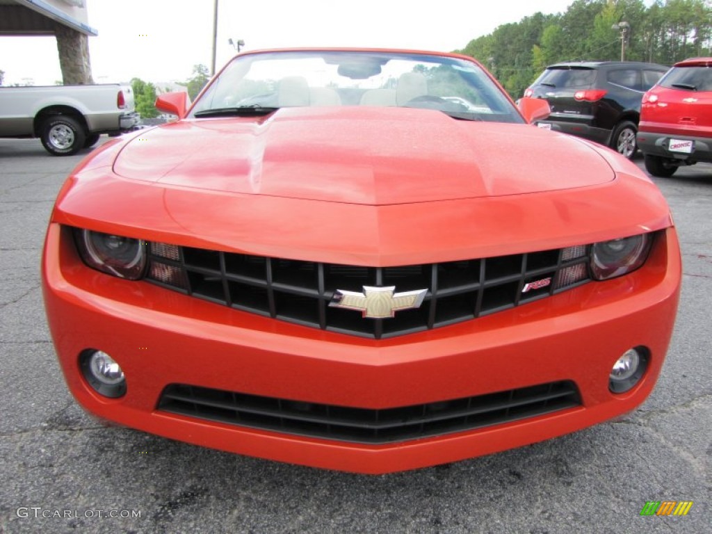 Inferno Orange Metallic 2011 Chevrolet Camaro LT/RS Convertible Exterior Photo #53922499