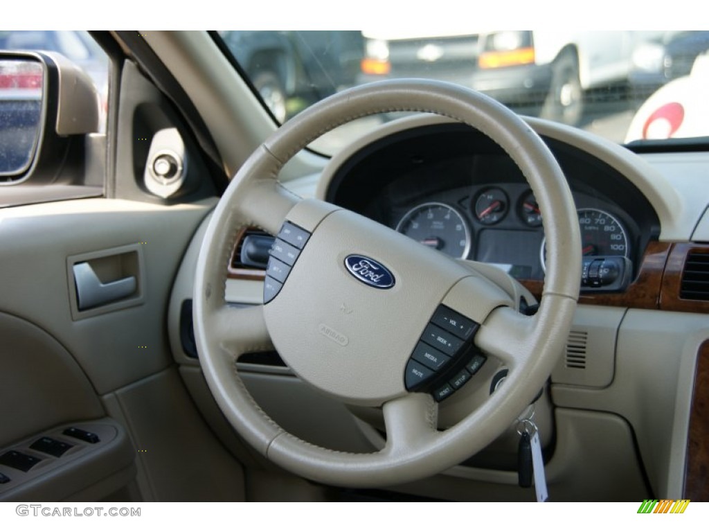 2007 Ford Five Hundred SEL AWD Pebble Steering Wheel Photo #53923717