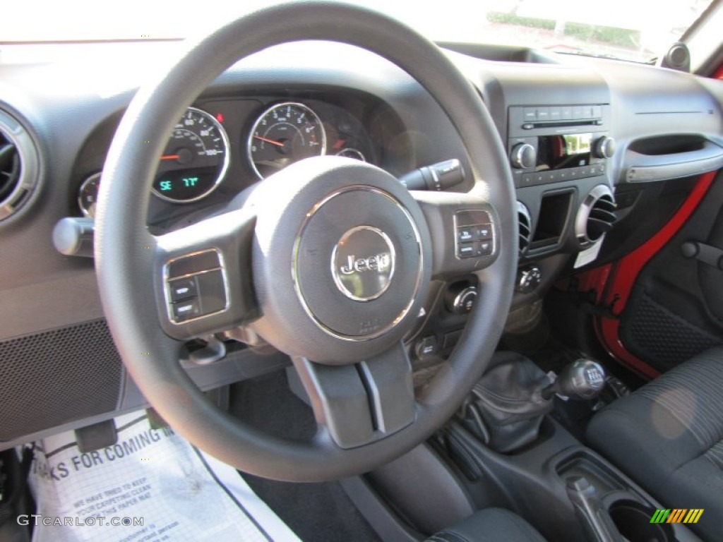 Black Interior 2012 Jeep Wrangler Sport 4x4 Photo #53925049