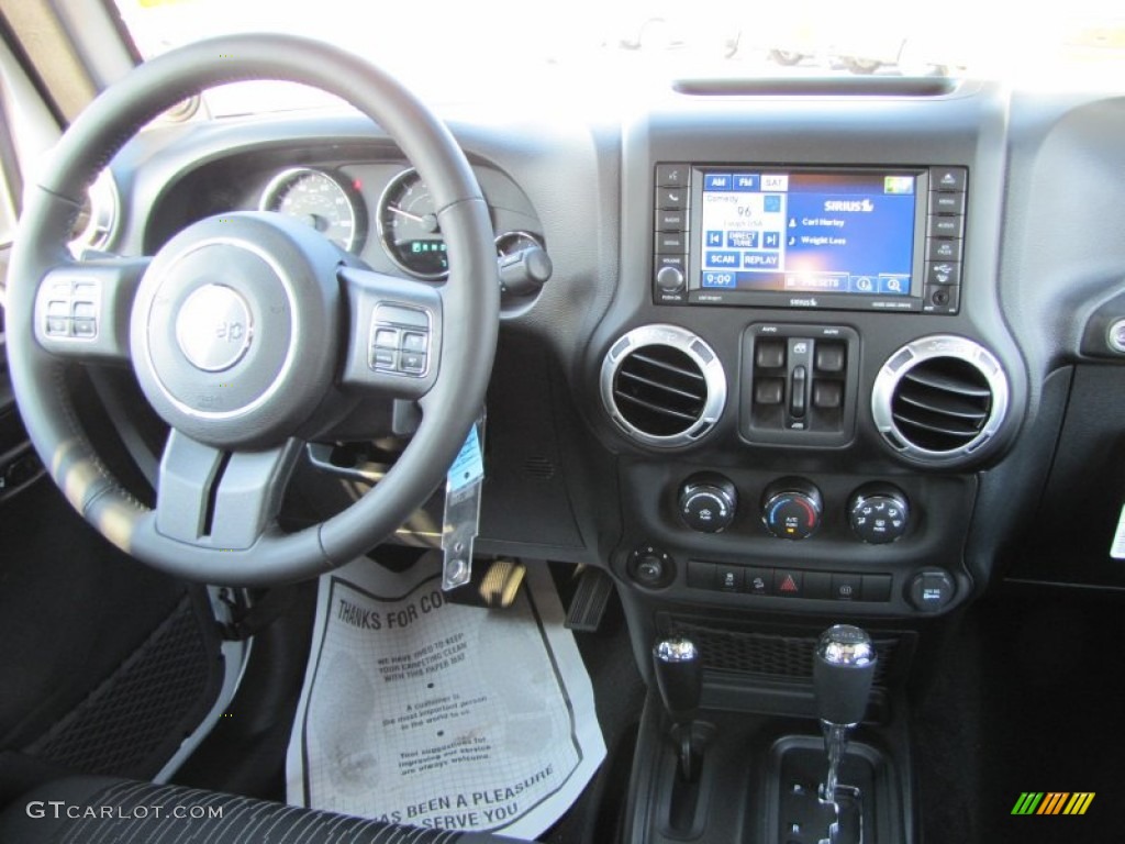2012 Jeep Wrangler Unlimited Sahara 4x4 Black Dashboard Photo #53925169