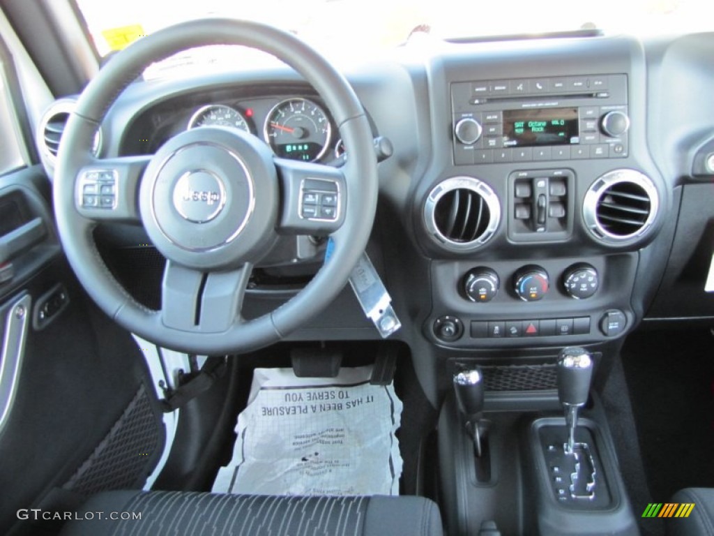 2012 Jeep Wrangler Unlimited Sahara 4x4 Black Dashboard Photo #53925439