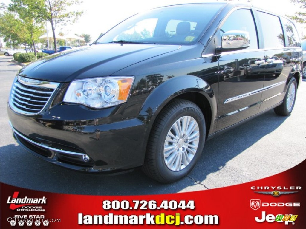 2012 Town & Country Limited - Brilliant Black Crystal Pearl / Dark Frost Beige/Medium Frost Beige photo #1