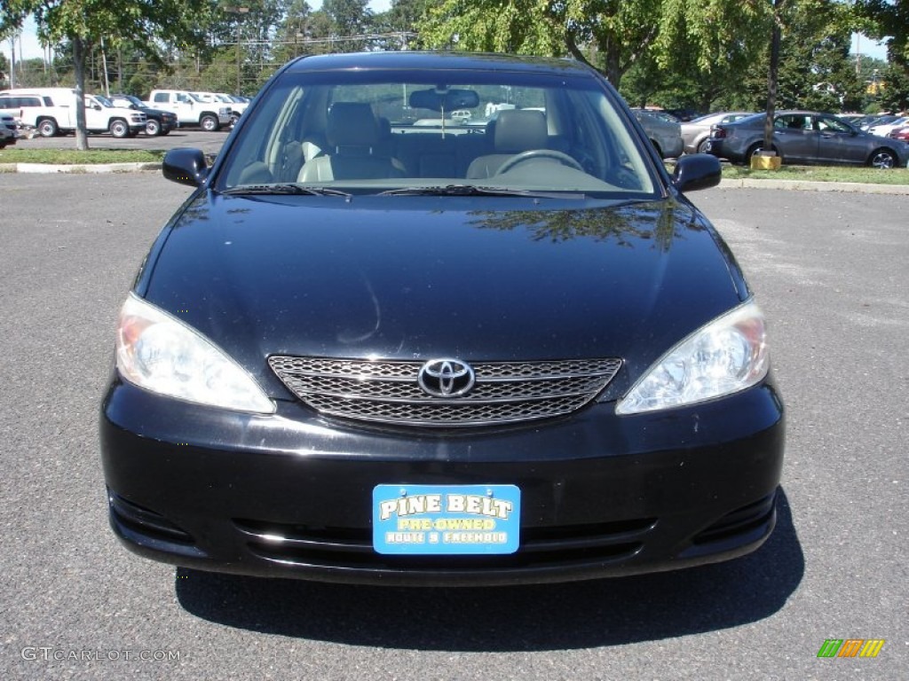 2002 Camry XLE V6 - Black / Taupe photo #2