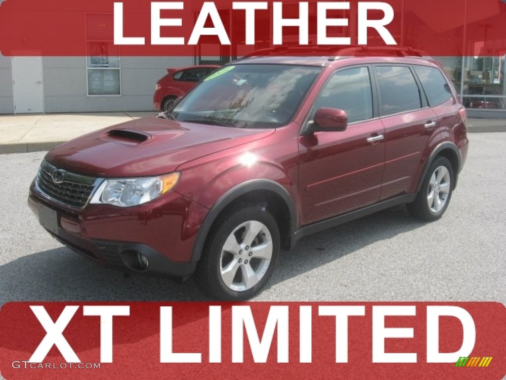 2009 Forester 2.5 XT Limited - Camellia Red Pearl / Black photo #1
