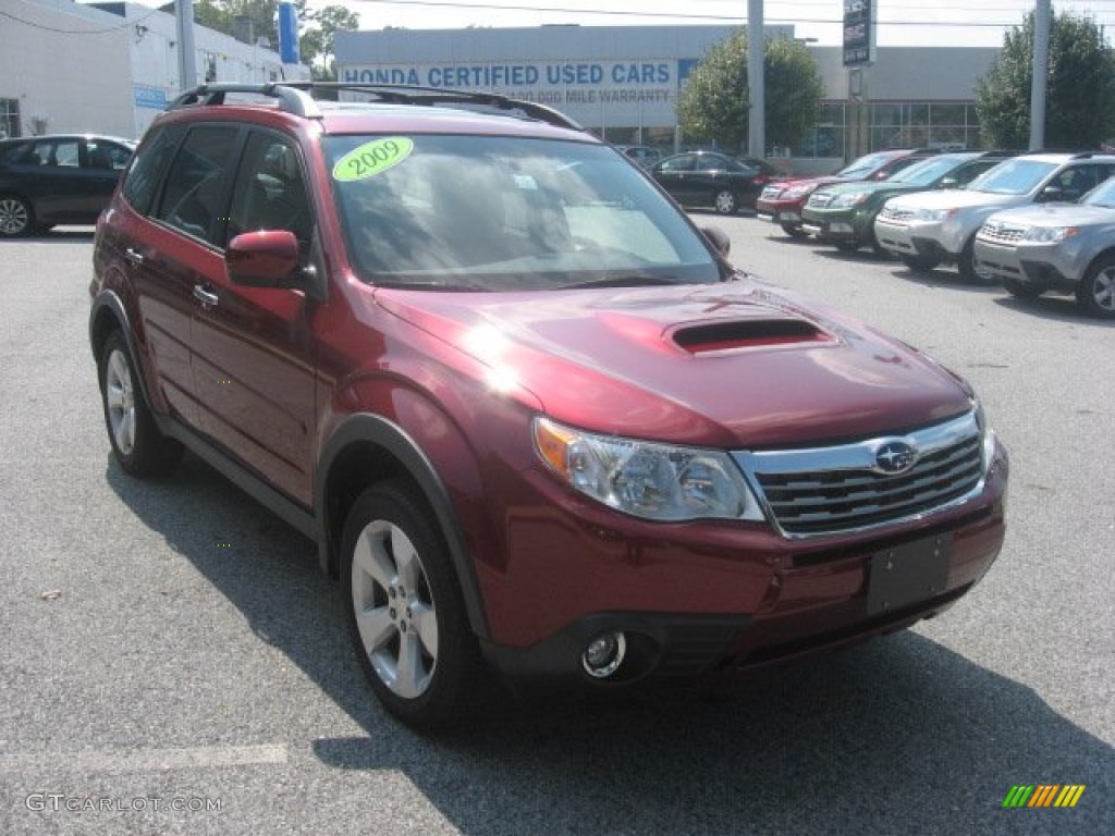 2009 Forester 2.5 XT Limited - Camellia Red Pearl / Black photo #4